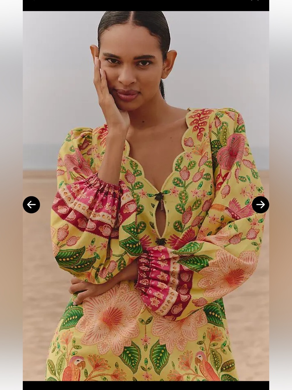 NWT Farm Rio x Anthropologie Tropical Summer Long Sleeve Midi Dress